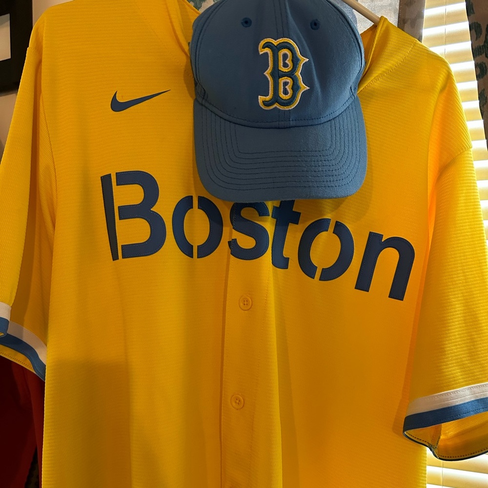 Red Sox Jersey & matching hat- City Connects edition LIKE NEW!